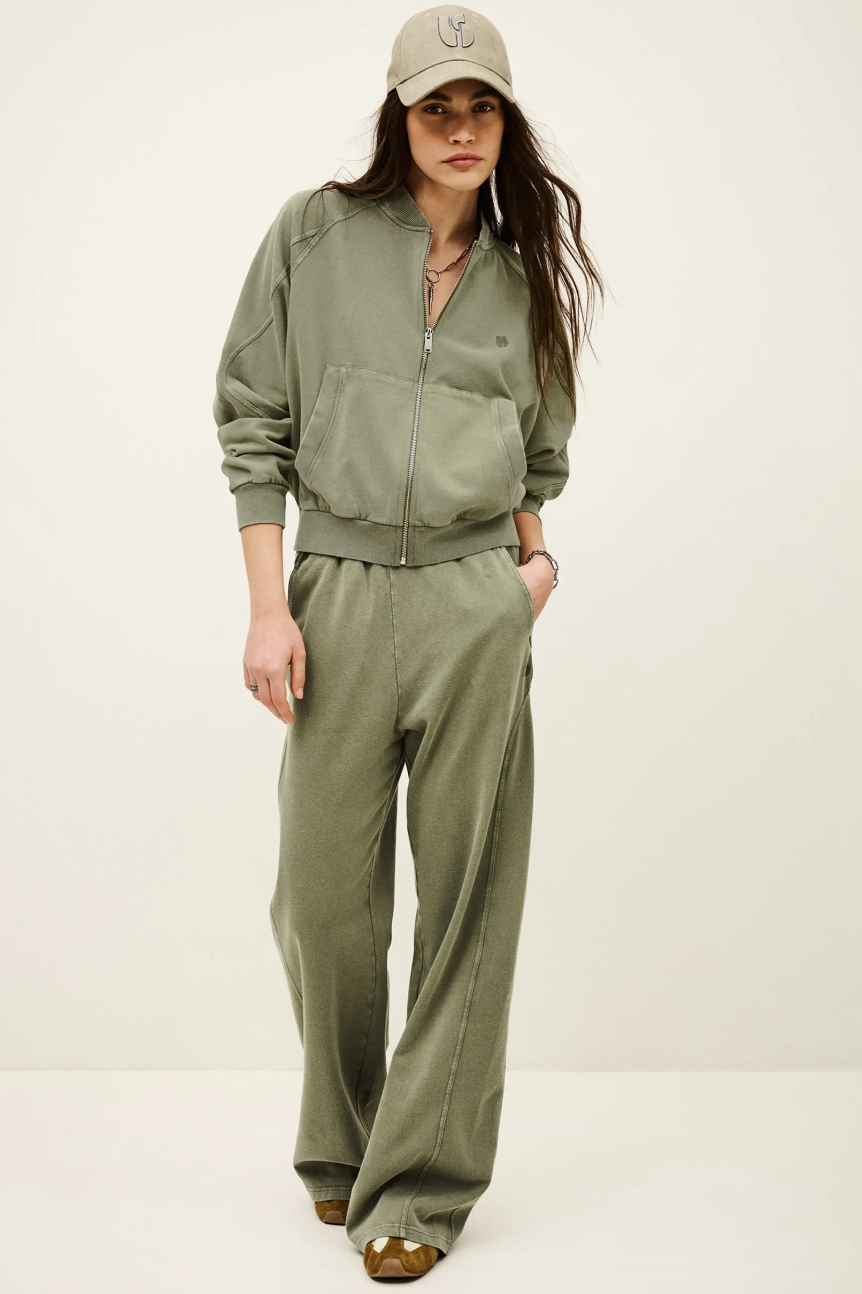 Ba&Sh KIRA sweatshirt zippé coton VERT Hot