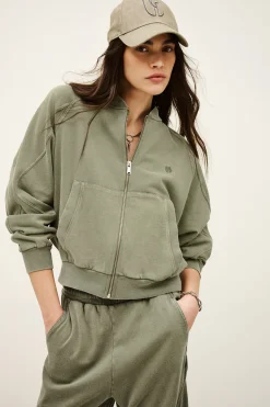 Ba&Sh KIRA sweatshirt zippé coton VERT Hot