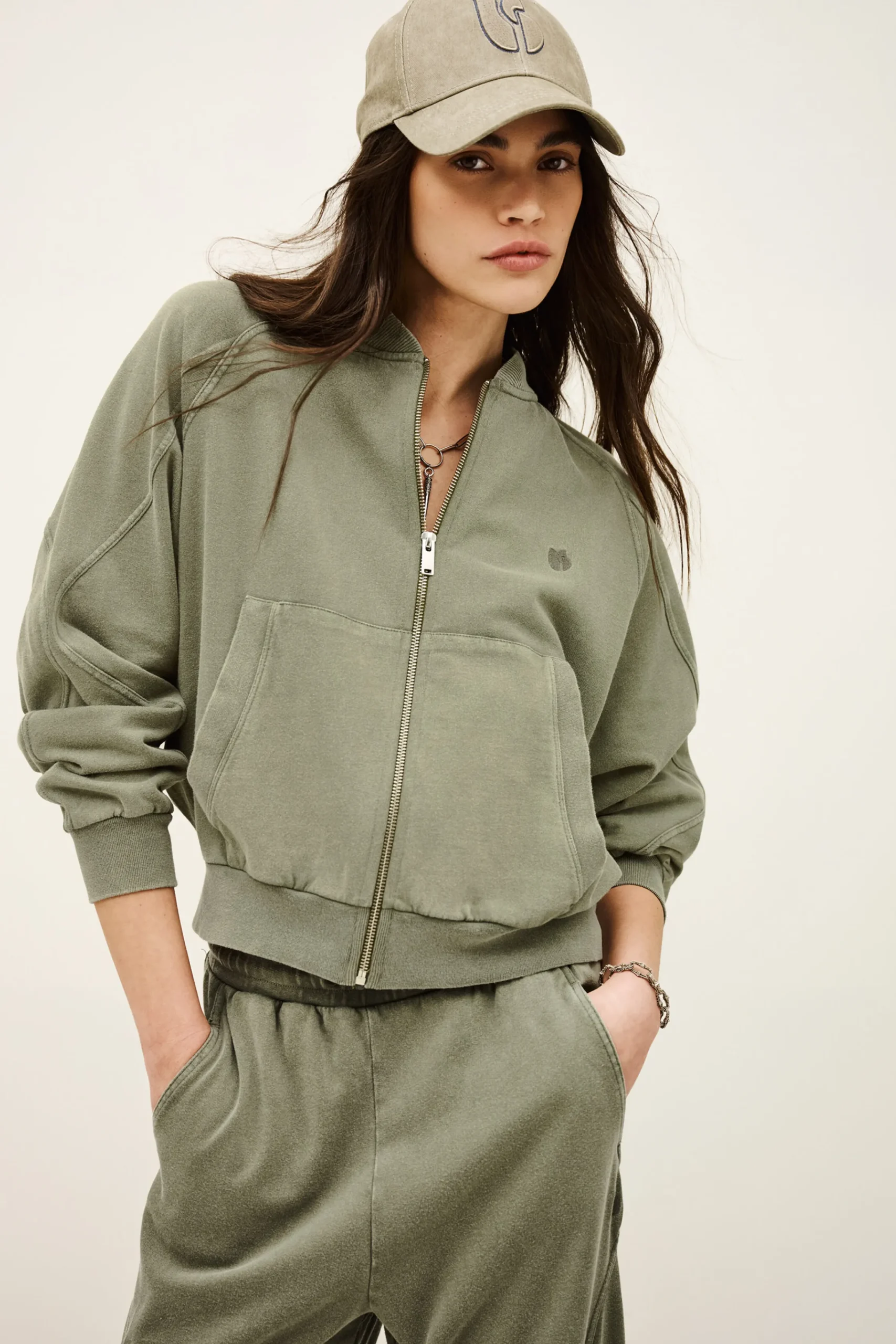 Ba&Sh KIRA sweatshirt zippé coton VERT Hot