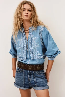 Ba&Sh LAURA chemise denim BLEU Outlet