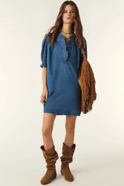 Ba&Sh LICONI robe courte denim BLEU Online