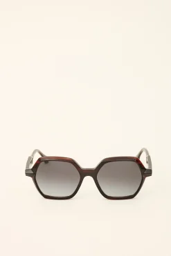 Ba&Sh LIZBET lunettes solaires hexagonales ROUGE Discount