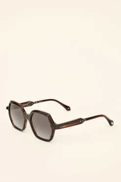 Ba&Sh LIZBET lunettes solaires hexagonales ROUGE Discount