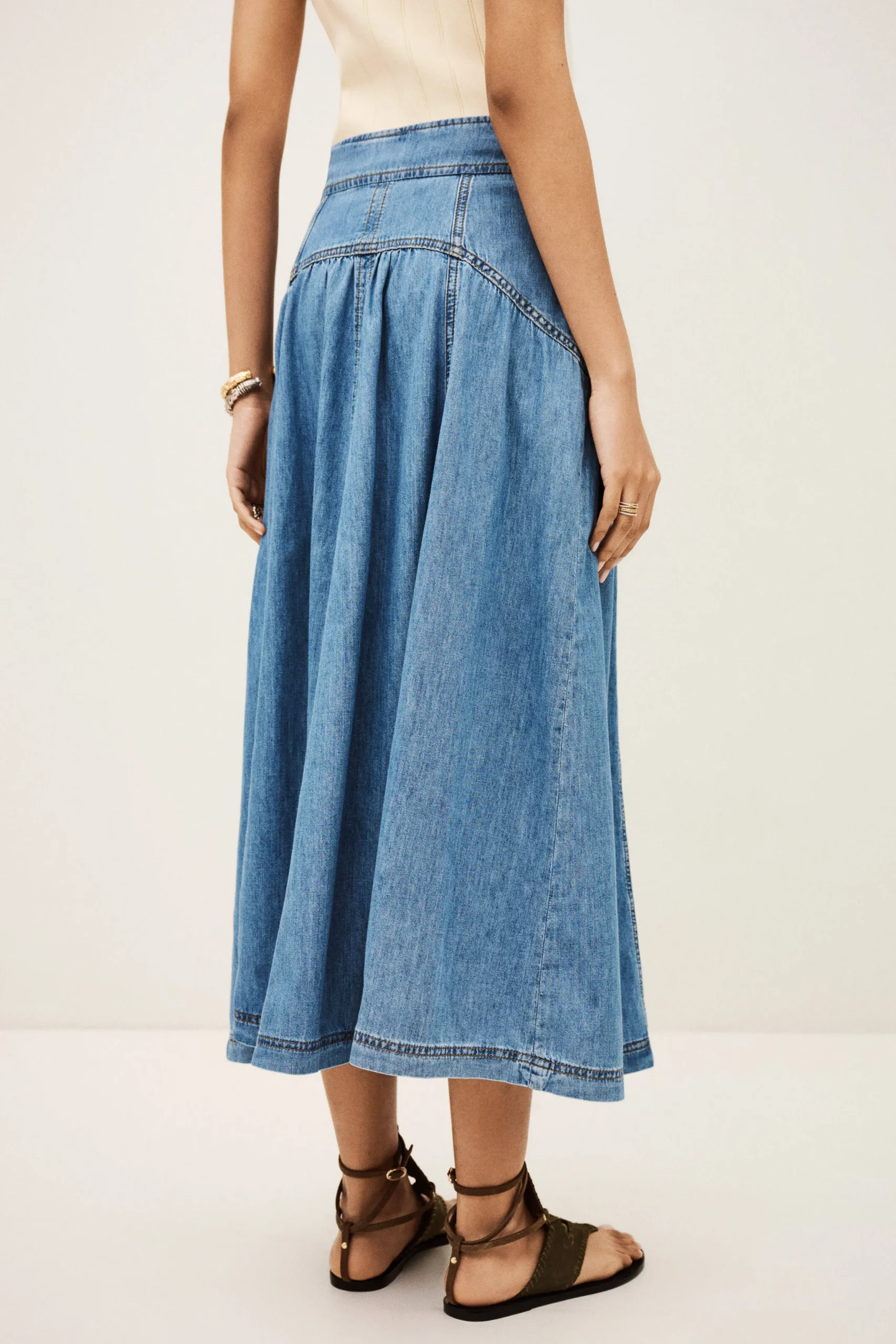 Ba&Sh LONIA jupe midi BLEU Outlet