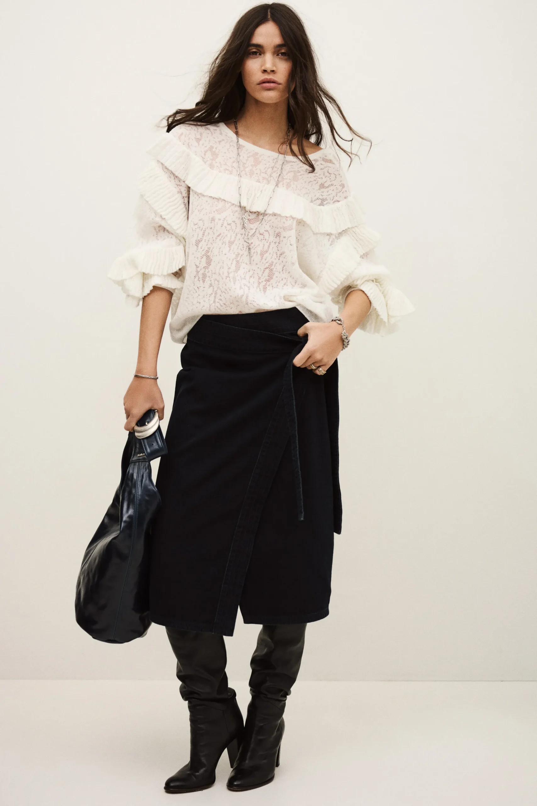 Ba&Sh LUCAS pull oversized dentelle ECRU Clearance