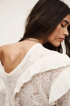 Ba&Sh LUCAS pull oversized dentelle ECRU Clearance