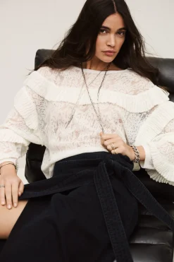 Ba&Sh LUCAS pull oversized dentelle ECRU Clearance