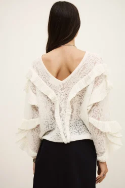 Ba&Sh LUCAS pull oversized dentelle ECRU Clearance