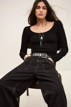 Ba&Sh LUISA tee-shirt manches longues NOIR