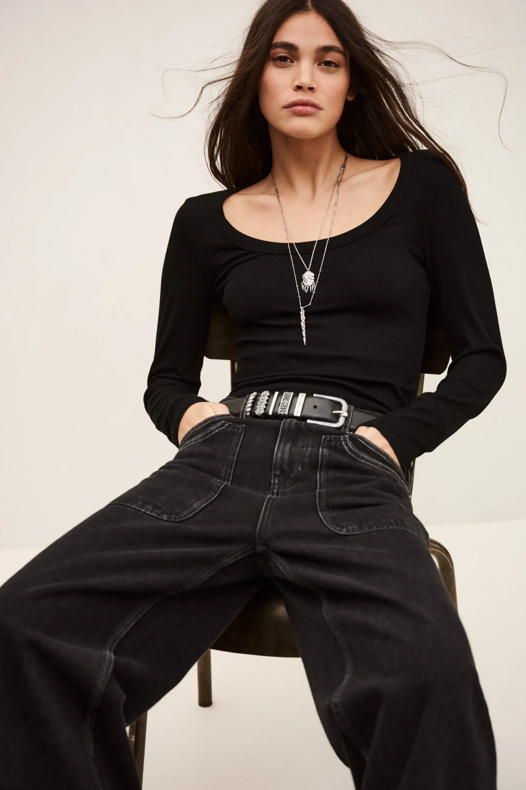 Ba&Sh LUISA tee-shirt manches longues NOIR