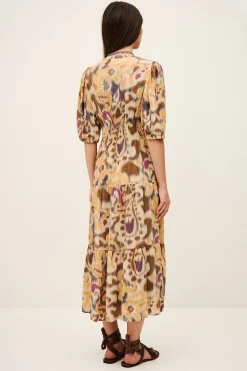 Ba&Sh MADELIA robe midi imprimée JAUNE Online
