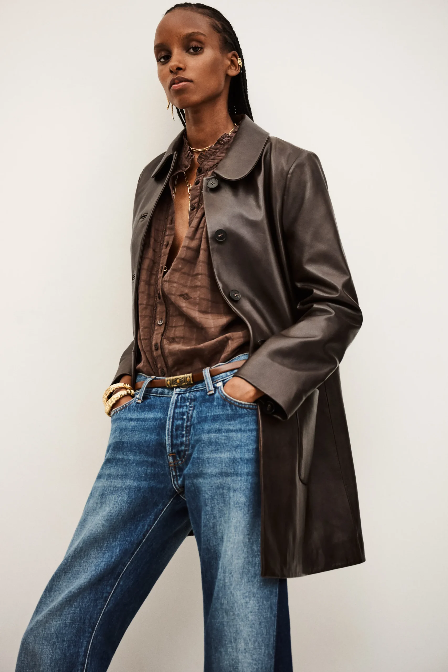 Ba&Sh MADIE manteau trois-quart MARRON Sale