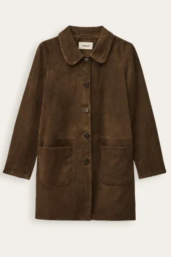 Ba&Sh MAENA manteau daim long MARRON