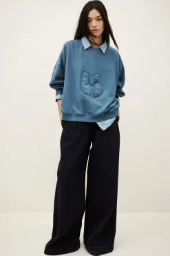 Ba&Sh MAIA sweat-shirt loose confortable BLEU New