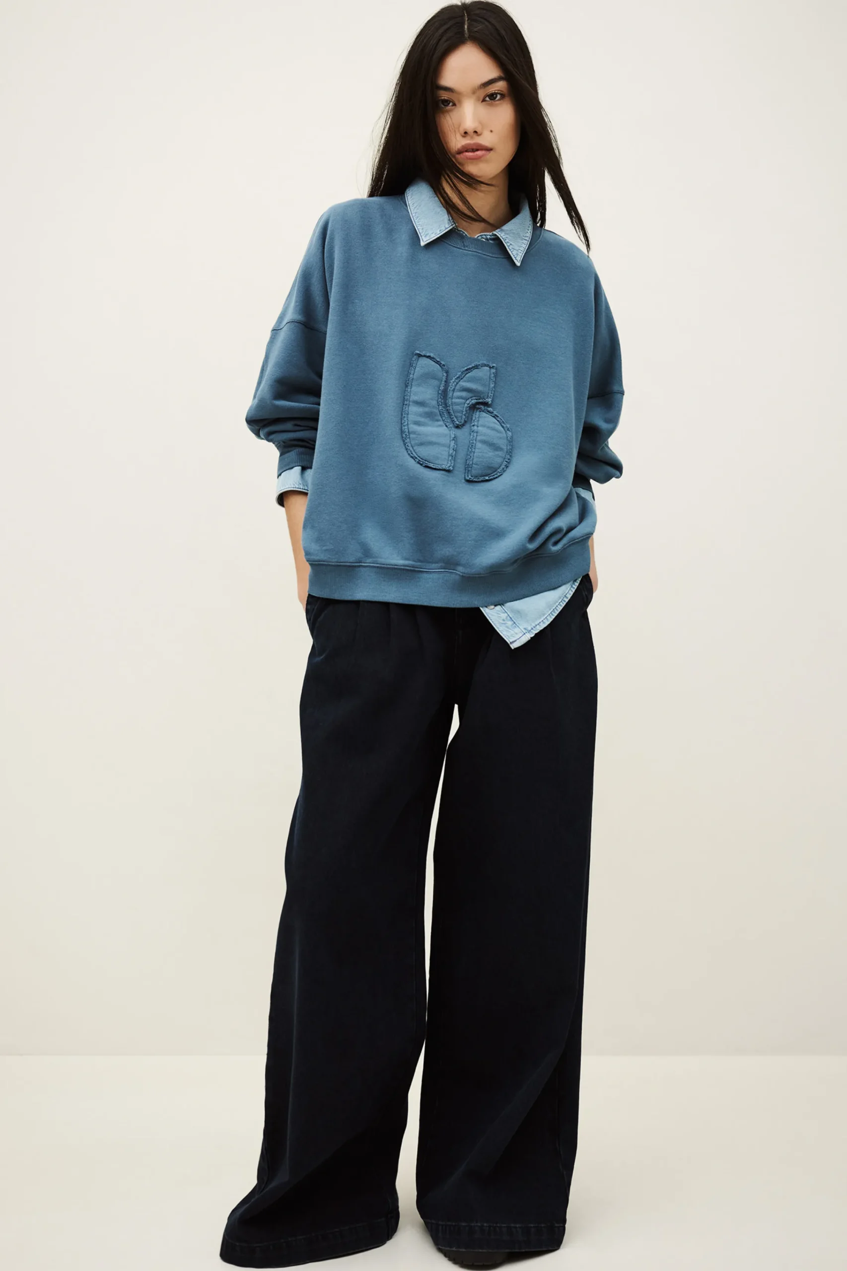 Ba&Sh MAIA sweat-shirt loose confortable BLEU New