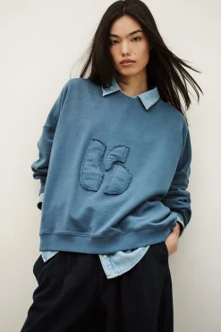 Ba&Sh MAIA sweat-shirt loose confortable BLEU New