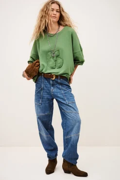 Ba&Sh MAIA sweat-shirt loose confortable VERT Online
