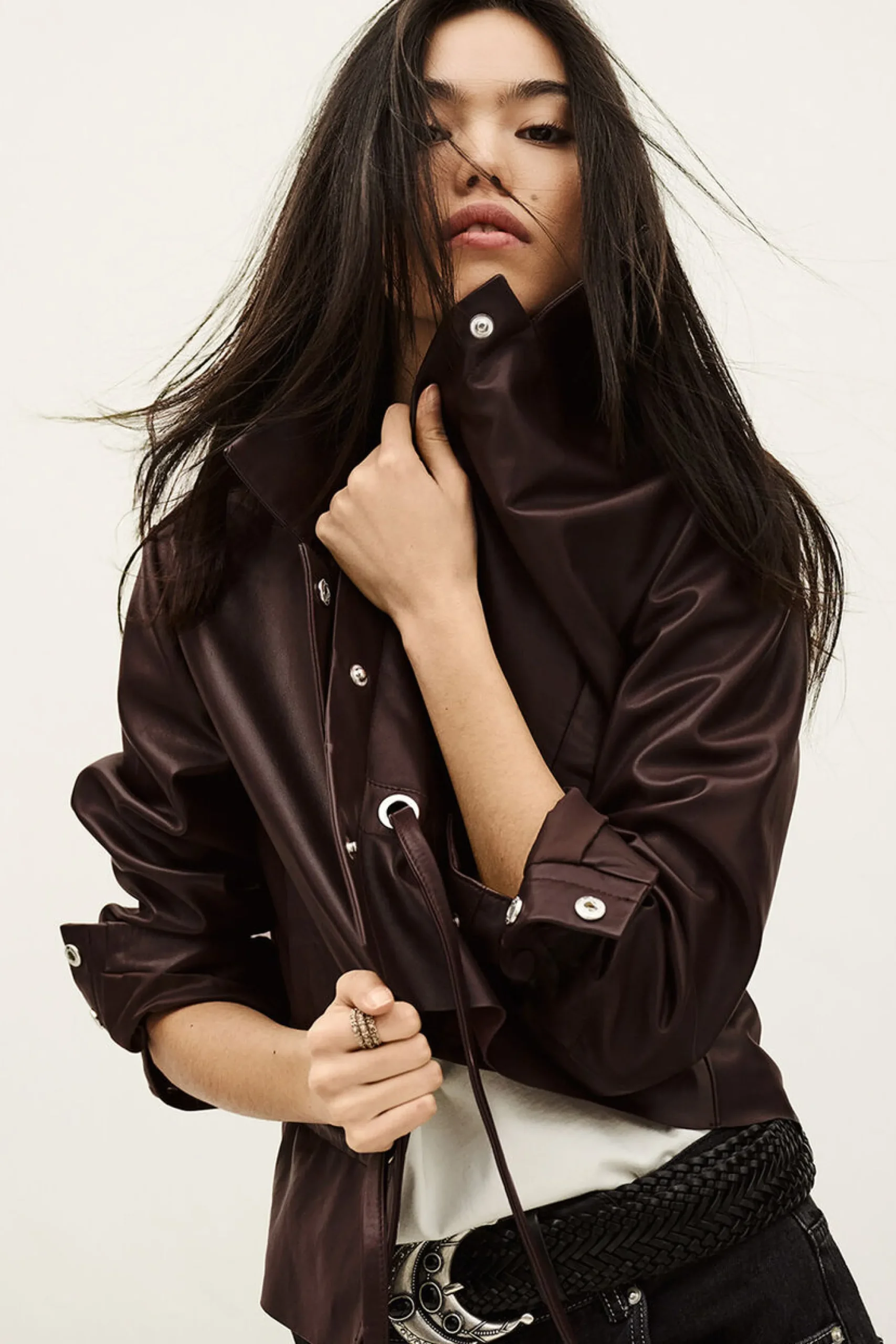 Ba&Sh MANITA veste courte cuir VIOLET Best