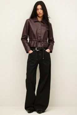 Ba&Sh MANITA veste courte cuir VIOLET Best