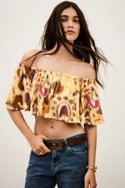 Ba&Sh MANTHEA top bustier volants JAUNE Online