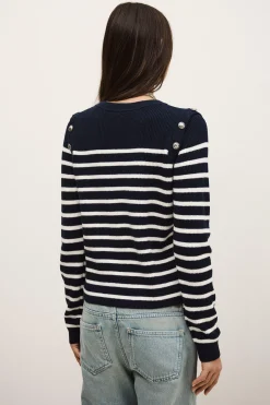 Ba&Sh MATIO pull marinière laine BLEU Outlet