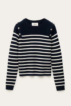 Ba&Sh MATIO pull marinière laine BLEU Outlet