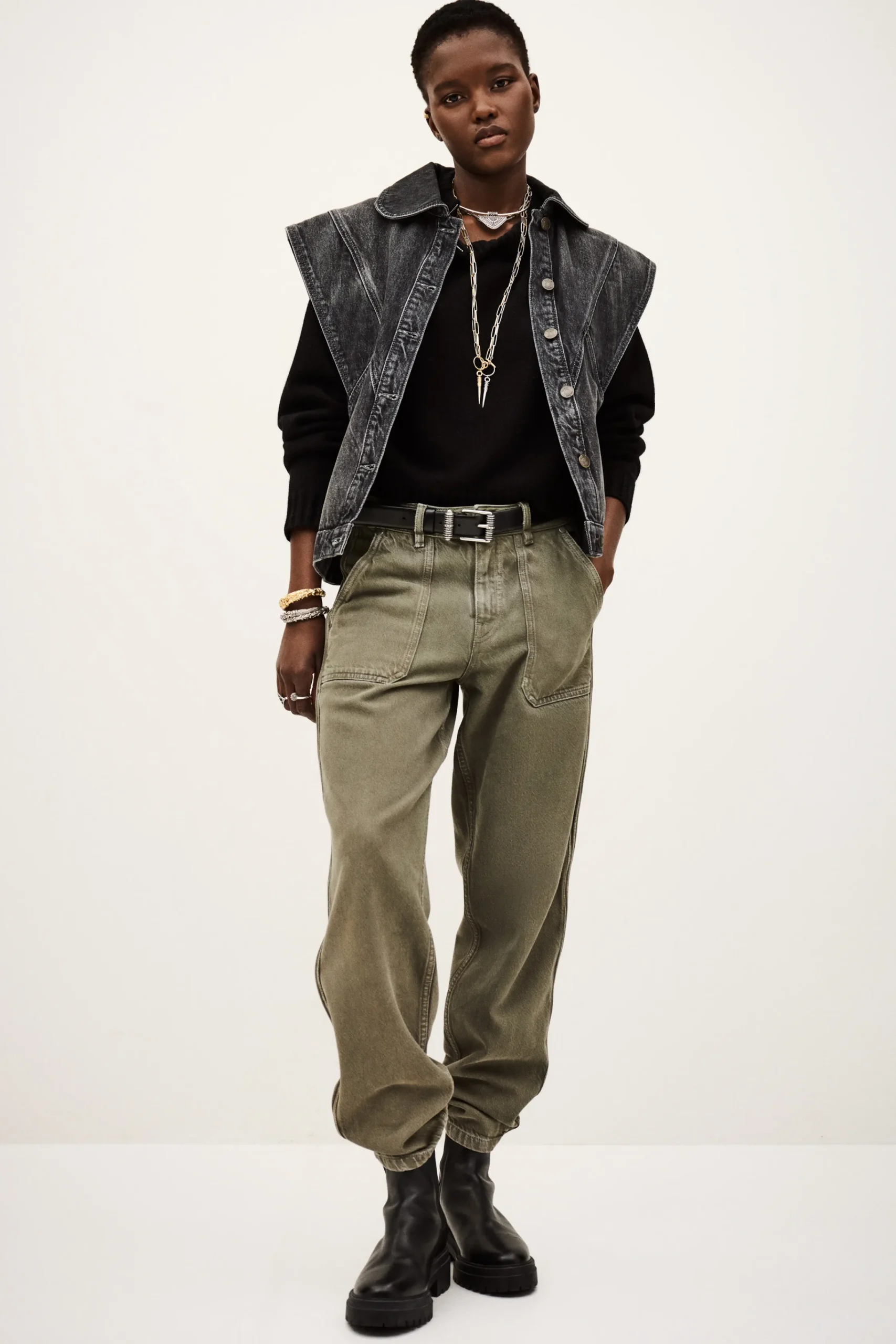 Ba&Sh MAX blouson en jean NOIR Outlet
