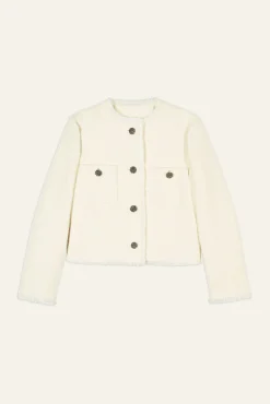 Ba&Sh MERA veste bords effilochés ECRU Discount