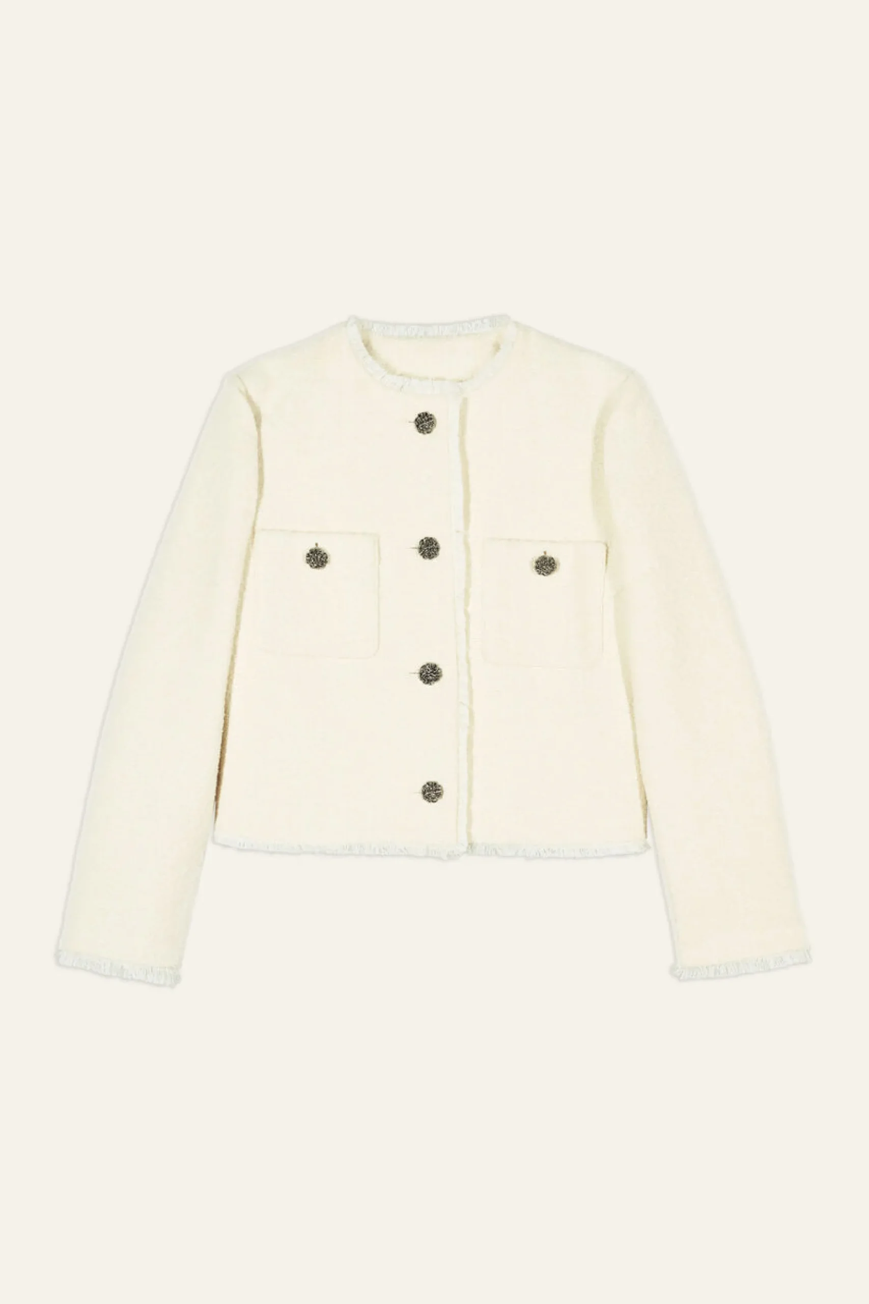 Ba&Sh MERA veste bords effilochés ECRU Discount