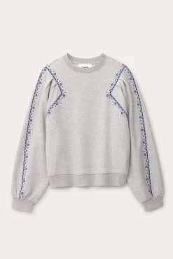 Ba&Sh MESTA sweat brodé GRIS New