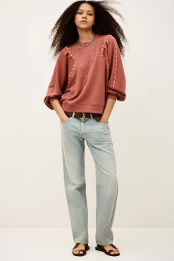 Ba&Sh MESTA sweat brodé ROSE Clearance