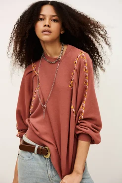 Ba&Sh MESTA sweat brodé ROSE Clearance