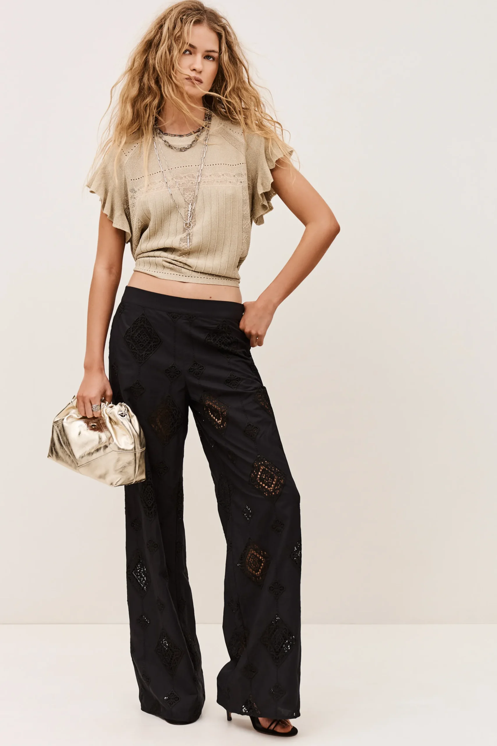Ba&Sh MIKE pantalon large NOIR