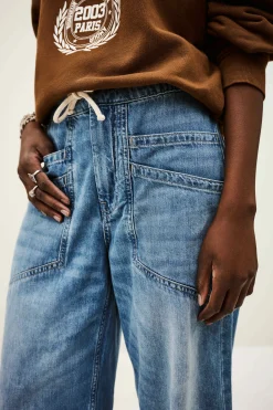 Ba&Sh MIMA Jeans wide straight BLEU Outlet