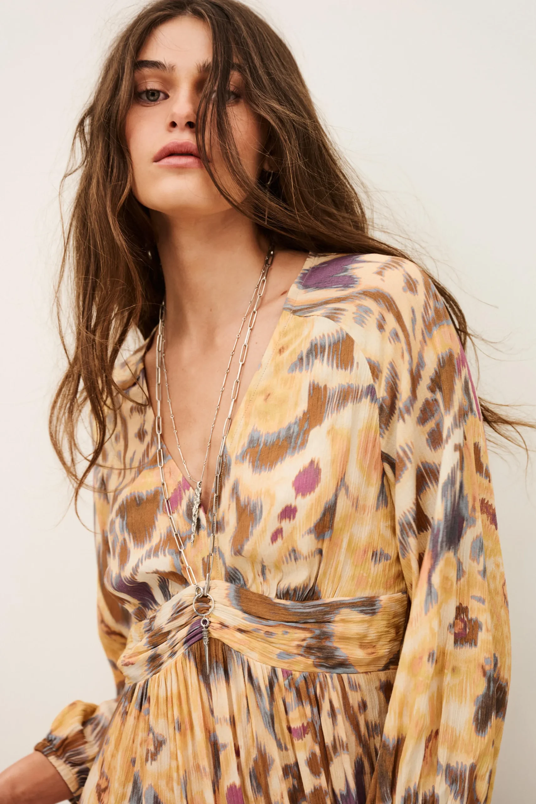 Ba&Sh MOLINA robe maxi dos ouvert JAUNE New