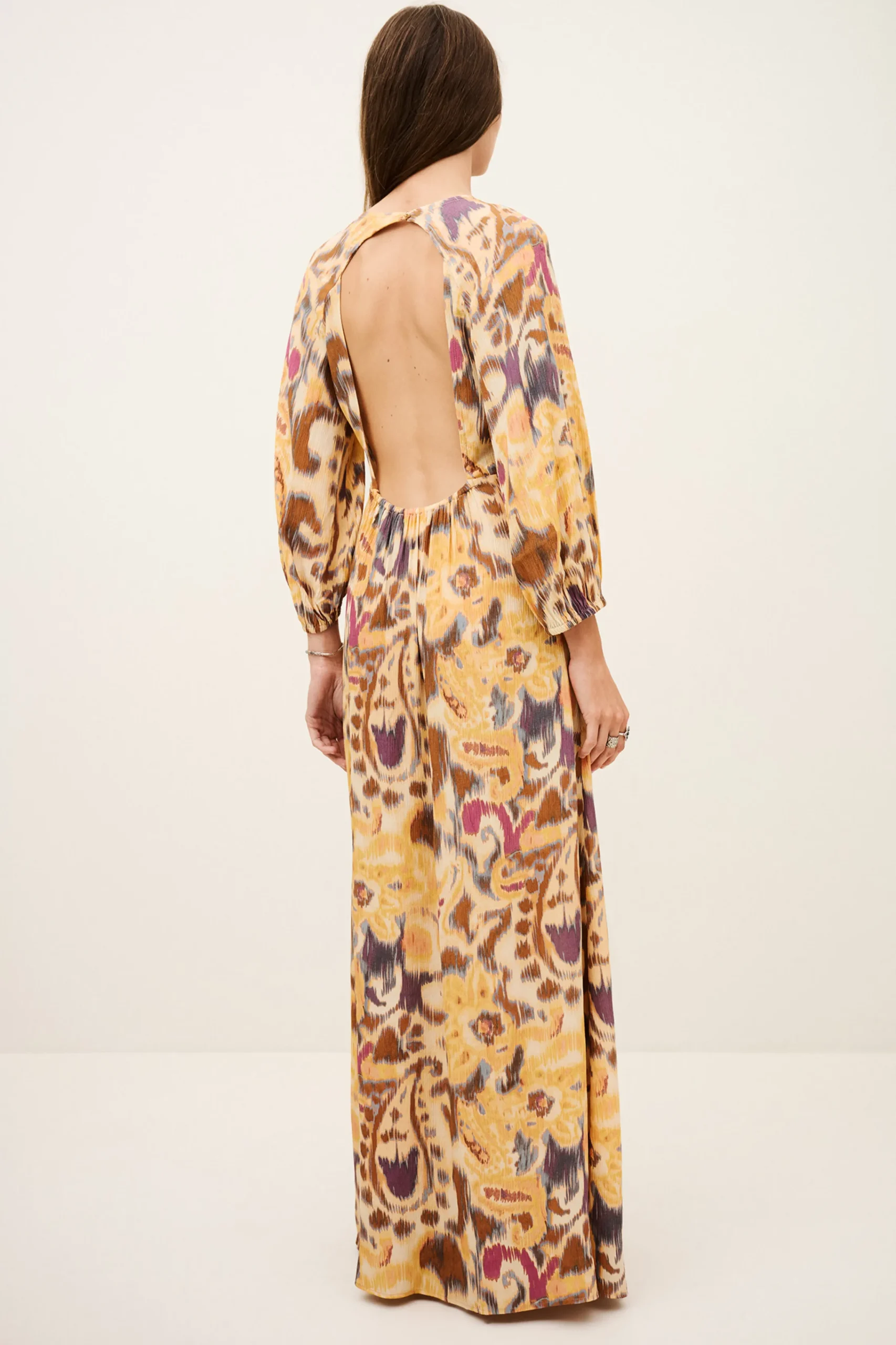 Ba&Sh MOLINA robe maxi dos ouvert JAUNE New