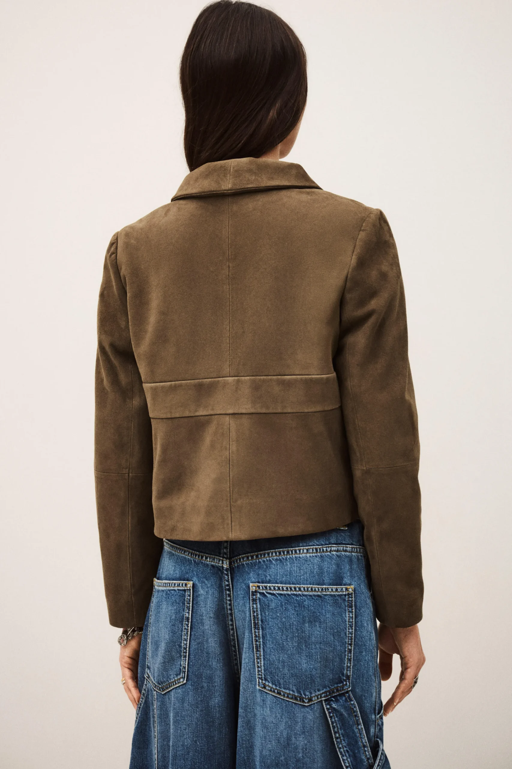 Ba&Sh MORFEO veste cuir velours VERT Online