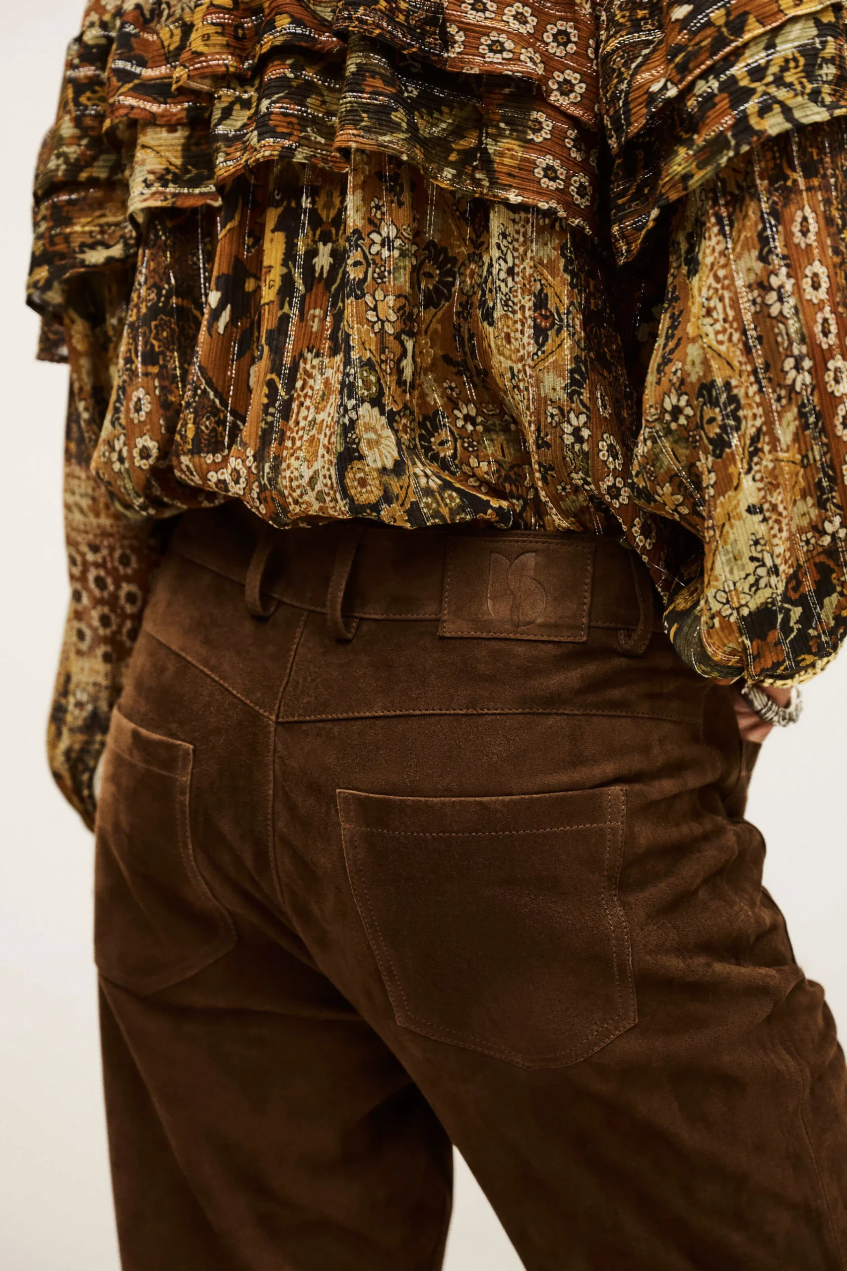 Ba&Sh MOSSI pantalon large MARRON