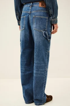 Ba&Sh MOYCE jean cargo texturé BLEU