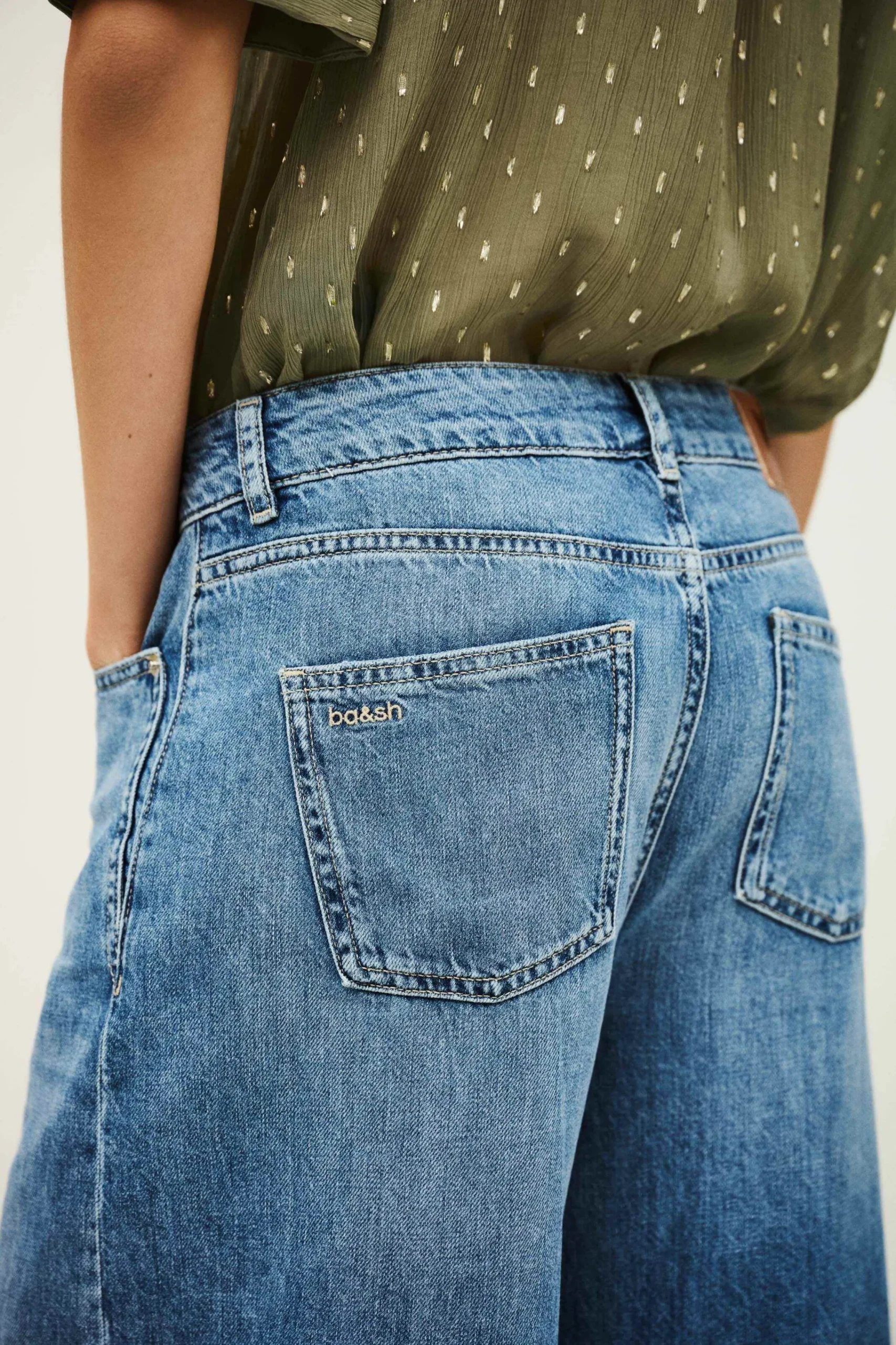 Ba&Sh MUSC jean coupe large BLEU Clearance