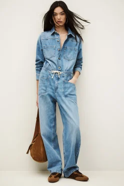 Ba&Sh MYRELLA combinaison jean cargo BLEU