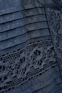 Ba&Sh NAMI blouse loose dentelle BLEU Best
