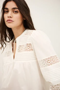 Ba&Sh NAMI blouse loose dentelle ECRU Sale