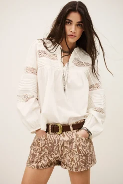 Ba&Sh NAMI blouse loose dentelle ECRU Sale