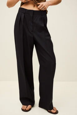 Ba&Sh NANI pantalon large laine BLEU Best