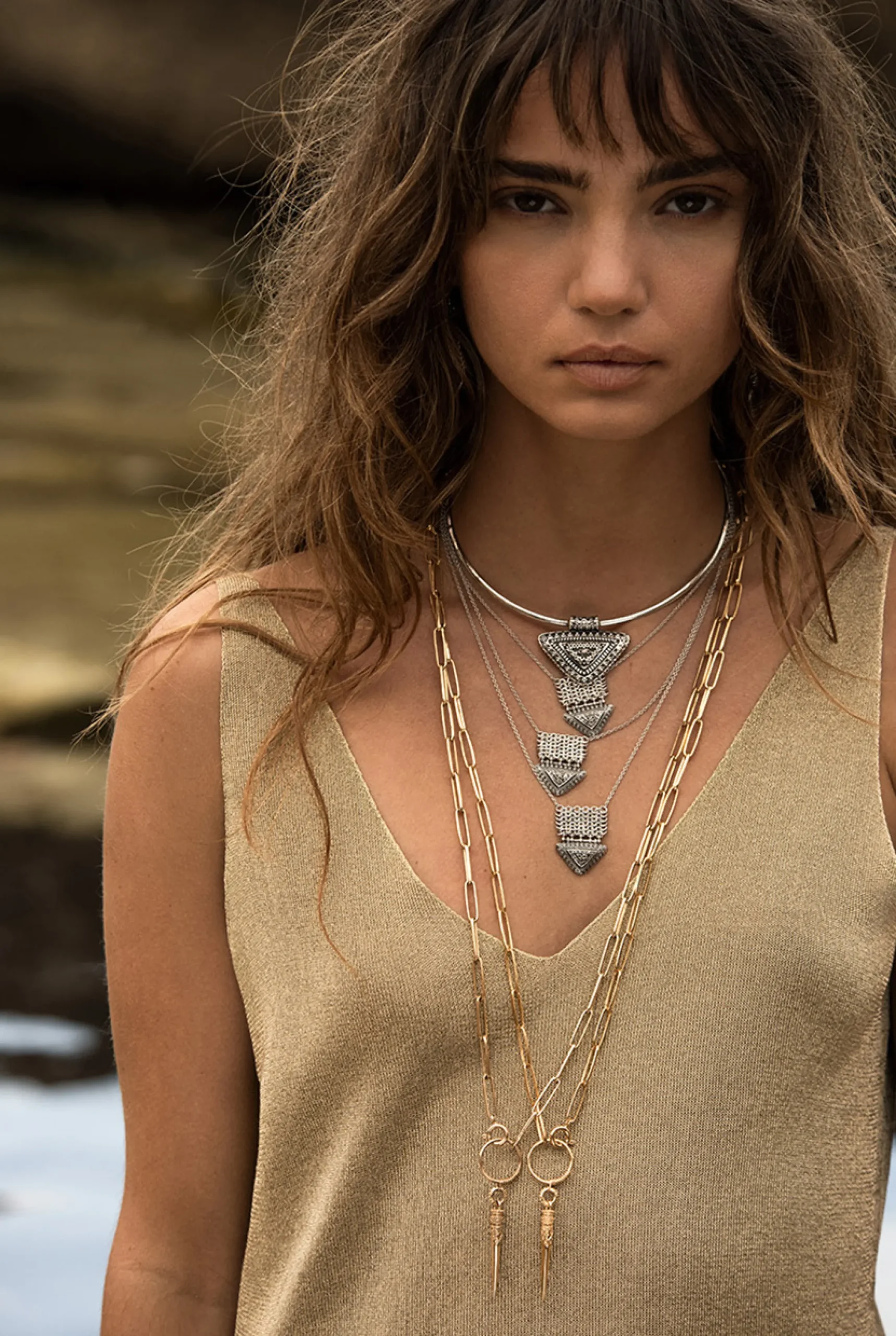 Ba&Sh NAOMIE collier long DORE Outlet