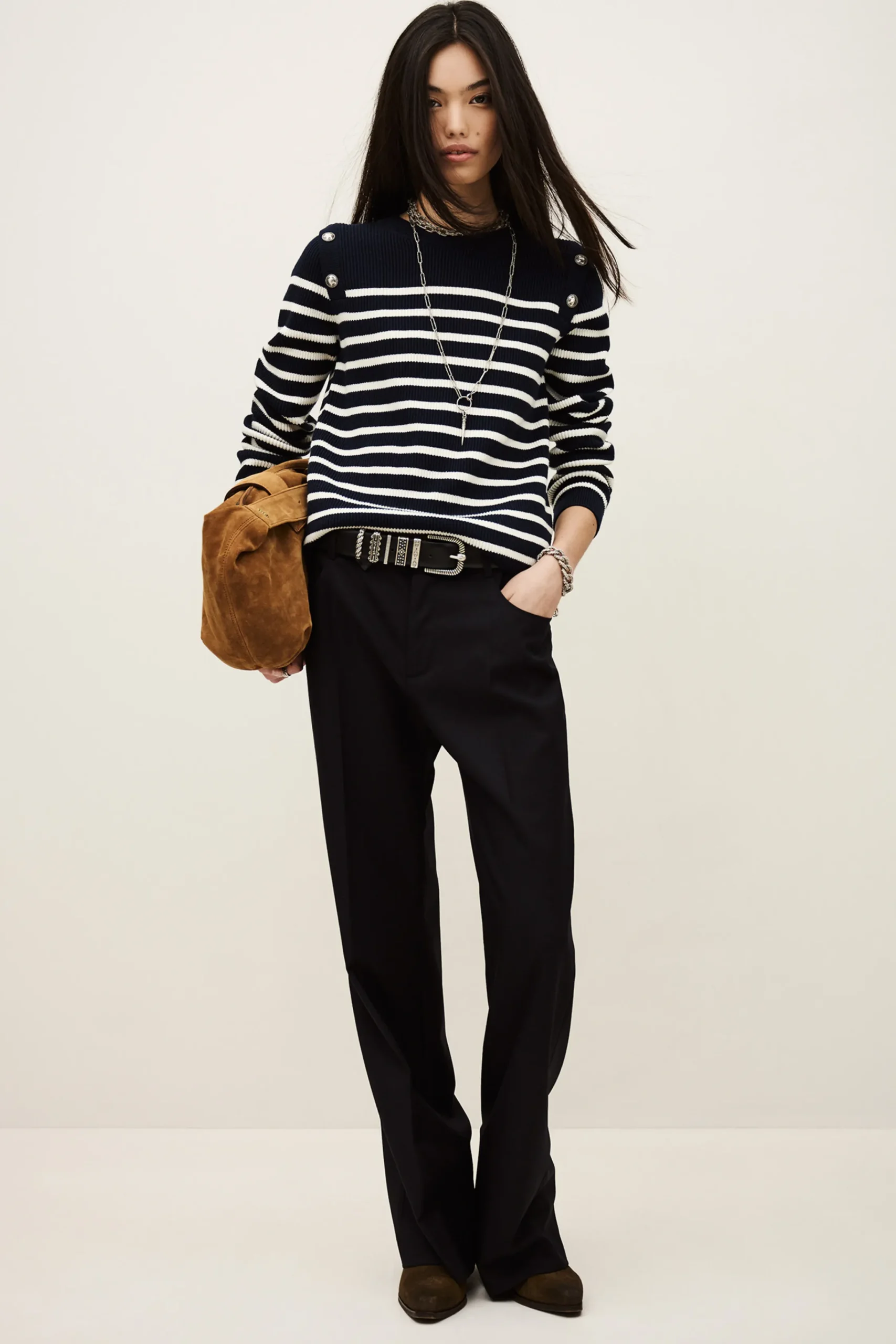Ba&Sh NIVES pantalon bootcut laine BLEU Sale