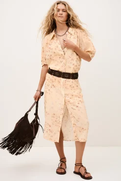 Ba&Sh NORMA robe chemise midi ECRU Sale