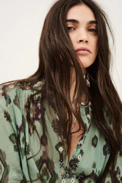 Ba&Sh ODELIE chemise imprimée VERT