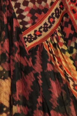 Ba&Sh ODETTA blouse imprimée manches ROUGE